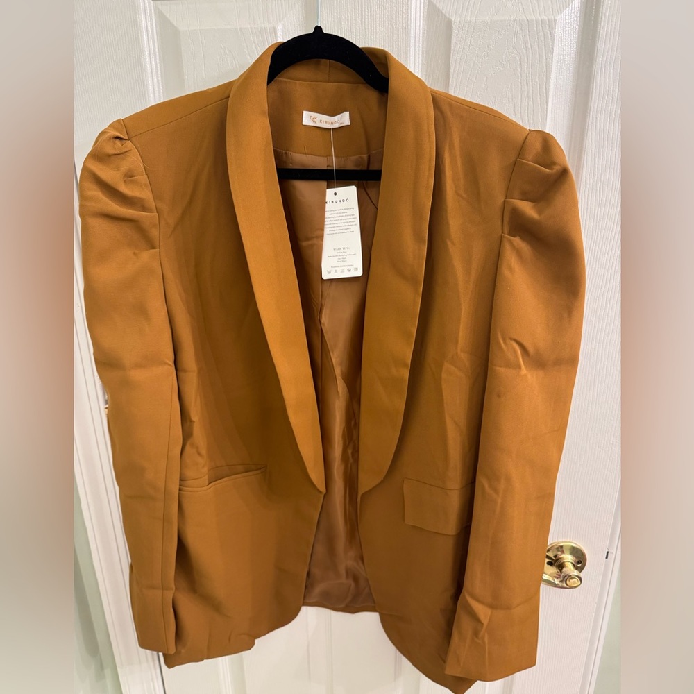 Women’s Casual Elegant Puff Sleeve Blazer - Picture 2 of 4
